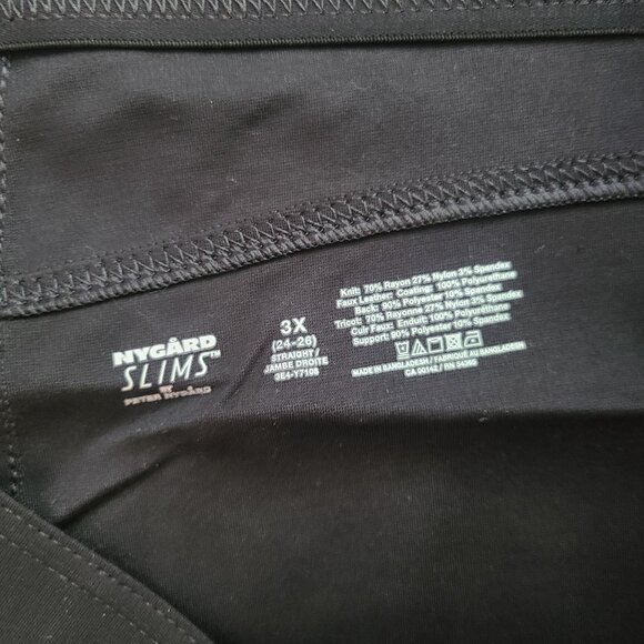 NEW Nygard Slims Plus Pleather Pants with Stripe 3X CA$20 - Picture 5 of 5